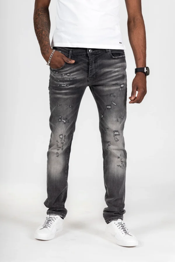 Ripped blue denim jeans model X68