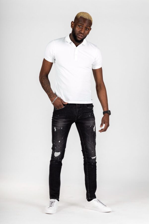 X15 - Black Ripped Slim Fit Jeans