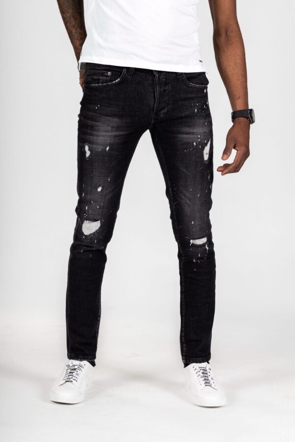 X15 - Black Ripped Slim Fit Jeans