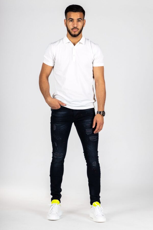 X14 - Dark Blue Ripped Skinny Jeans