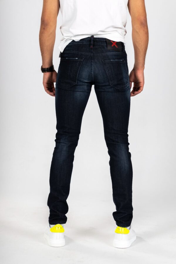 X14 - Dark Blue Ripped Skinny Jeans