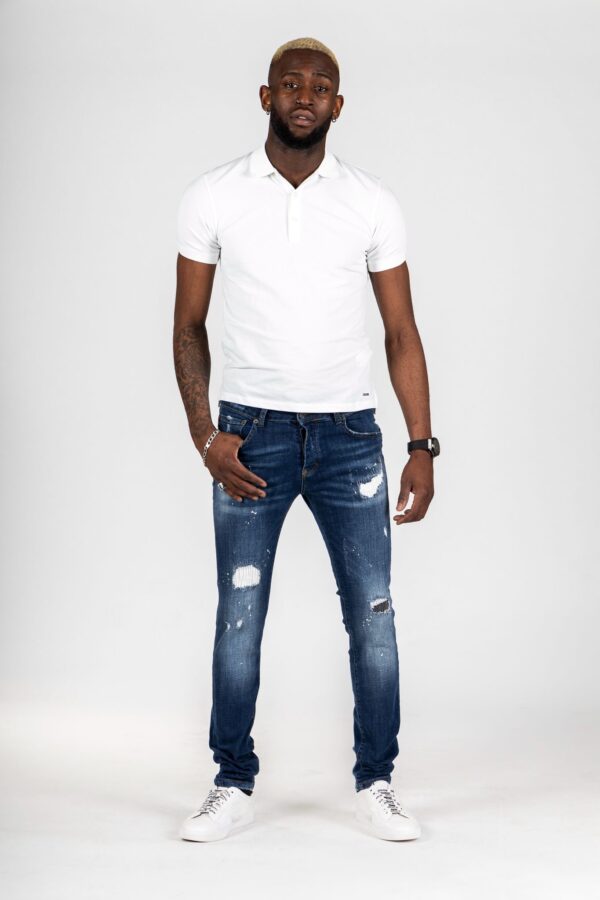 X20 - Blue Distressed Slim Fit Jeans