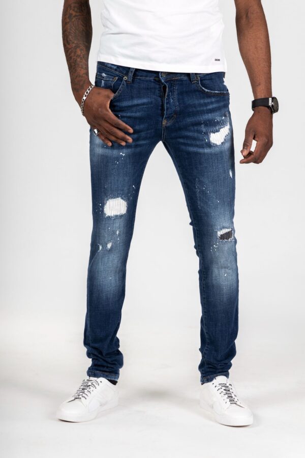 X20 - Blue Distressed Slim Fit Jeans